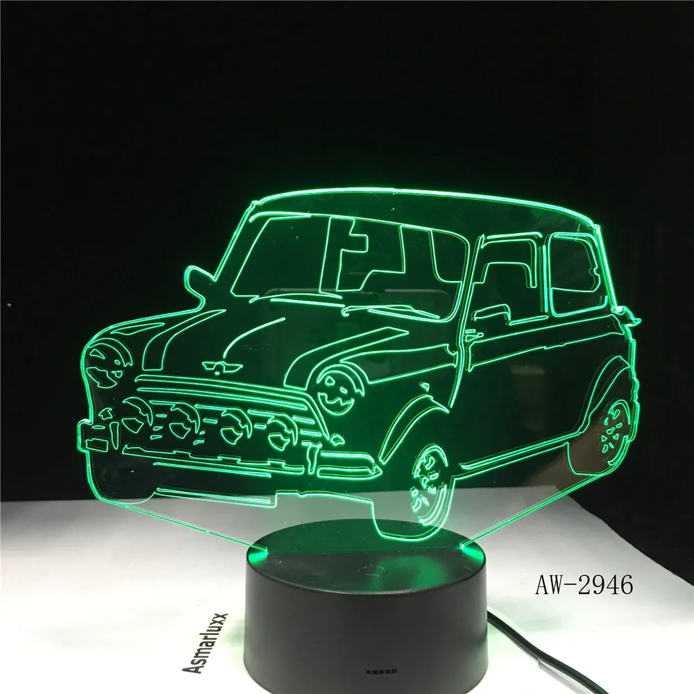 Прохладный внедорожник автомобиль Форма 3D лампа 7 цветов изменить светодиодный