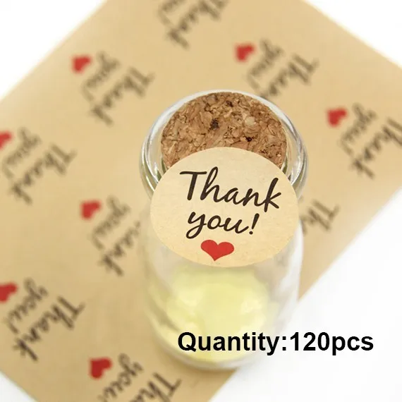 524 kraft-120pcs 1 комплект спасибо бирки наклейки Подарочные бирки 4 стиля вечерние/свадебный подарок коробка сумка для скрапбукинга для гостей Упаковка для подарков - Цвет: 524 kraft-120pcs