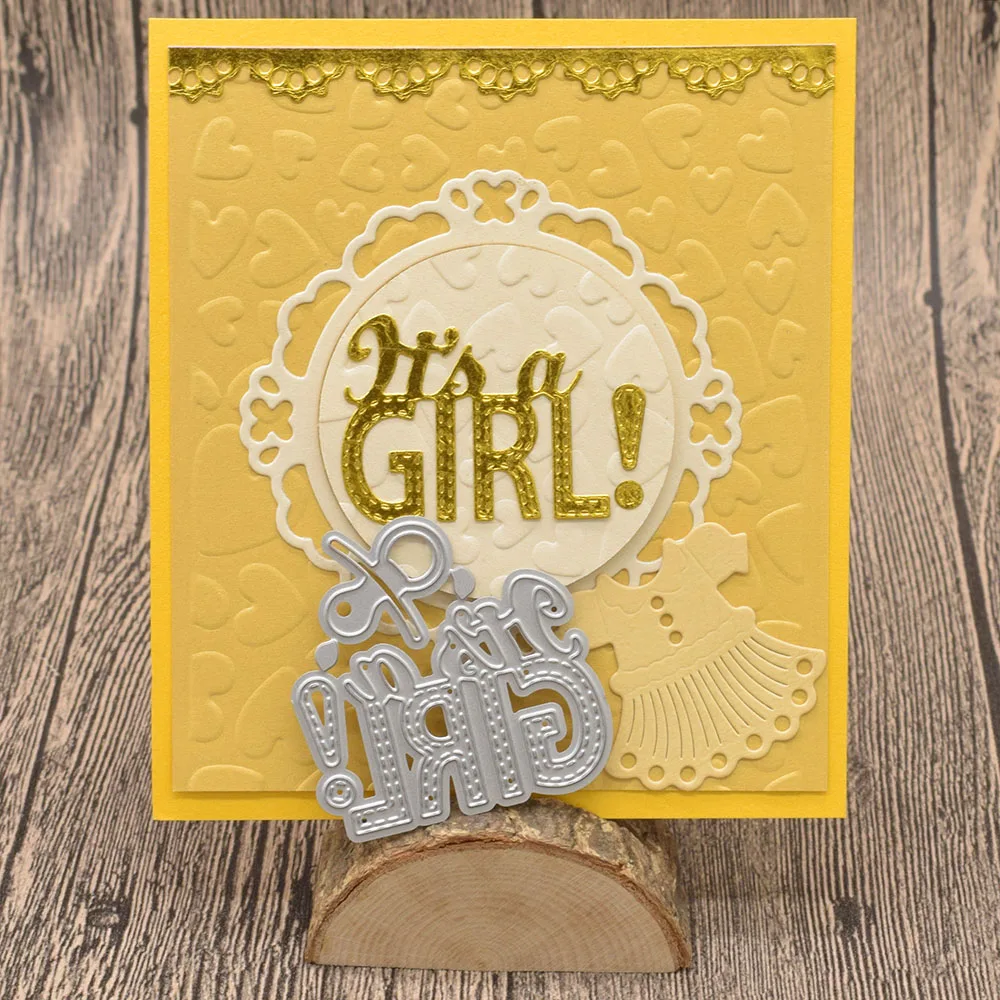 Металлические штампы с надписью It's a girl/boy слова для скрапбукинга альбома