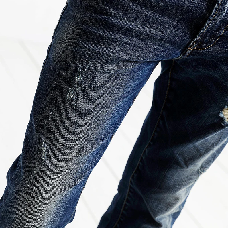 SIMWOOD 2016 новинка на весну и зиму модные рваные обтягивающие джинсы для мужчин