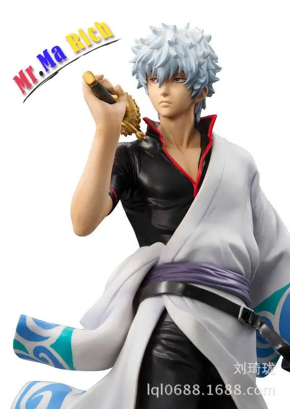 22 см Gin Tama Gintama Саката гинтоки серебро Душа Фигурки ПВХ Brinquedos Коллекция игрушки