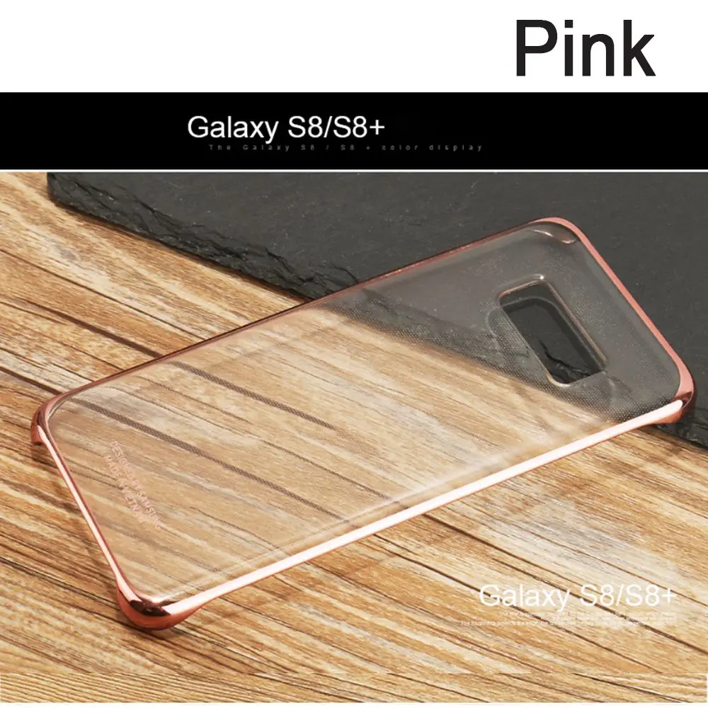 Pink samsung кристально чистый PC защитный жесткий чехол для samsung Galaxy S8 S8 Plus G950 G955 ультра тонкий защитный чехол - Цвет: Pink