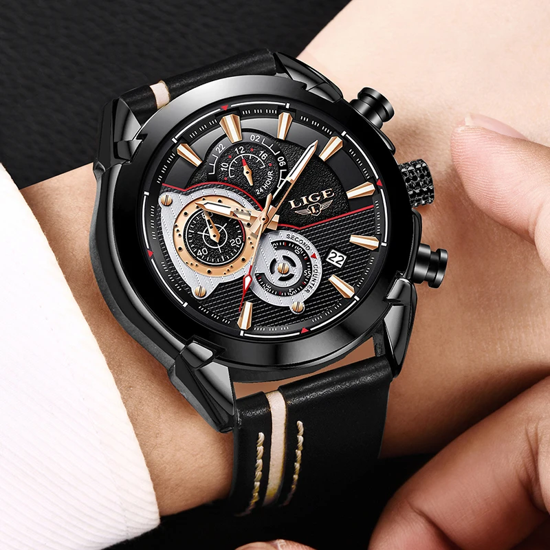 Mens Watches LIGE Top Brand Luxury Men's Military Sports Watch Multi-Functional Waterproof Quartz Relogio Masculino | Наручные часы