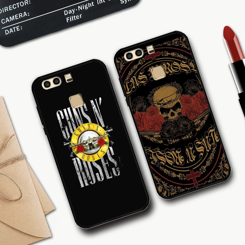 Guns n roses Silicone Case for Huawei honor 6A 7A Pro 7X 8 Lite 8A 8X 8C 9 Note 10 View 20 20S 9X | Мобильные телефоны и