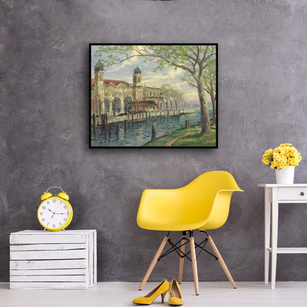 Thomas Kinkade Boardwalk 2 canvas painting Poster HD posters and prints Wall pictures for living room Home decor art photos | Дом и сад