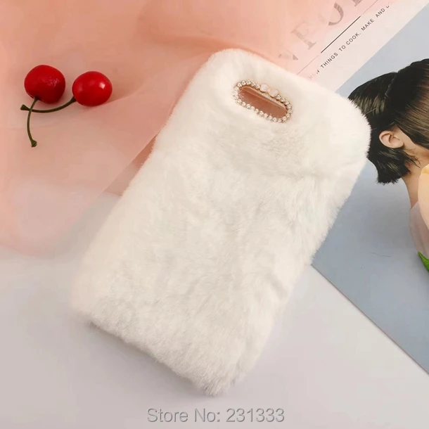 Мягкий чехол для Huawei Ascend P10 из ТПУ с длинными волосами и кроличьим мехом Теплый