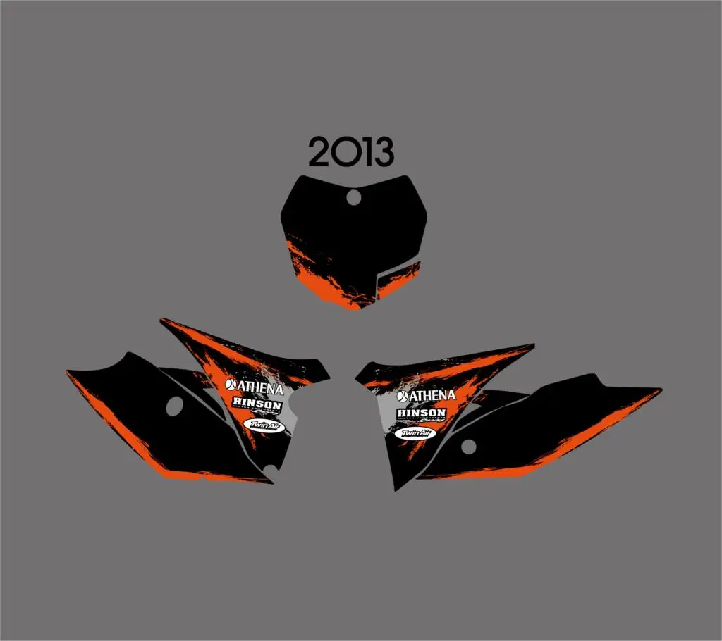 Мотоцикл Стиль команда Графика фон наклейка Стикеры комплект для KTM 125 200 250 300 350 450 500 EXC 2012 2013 XC 2011