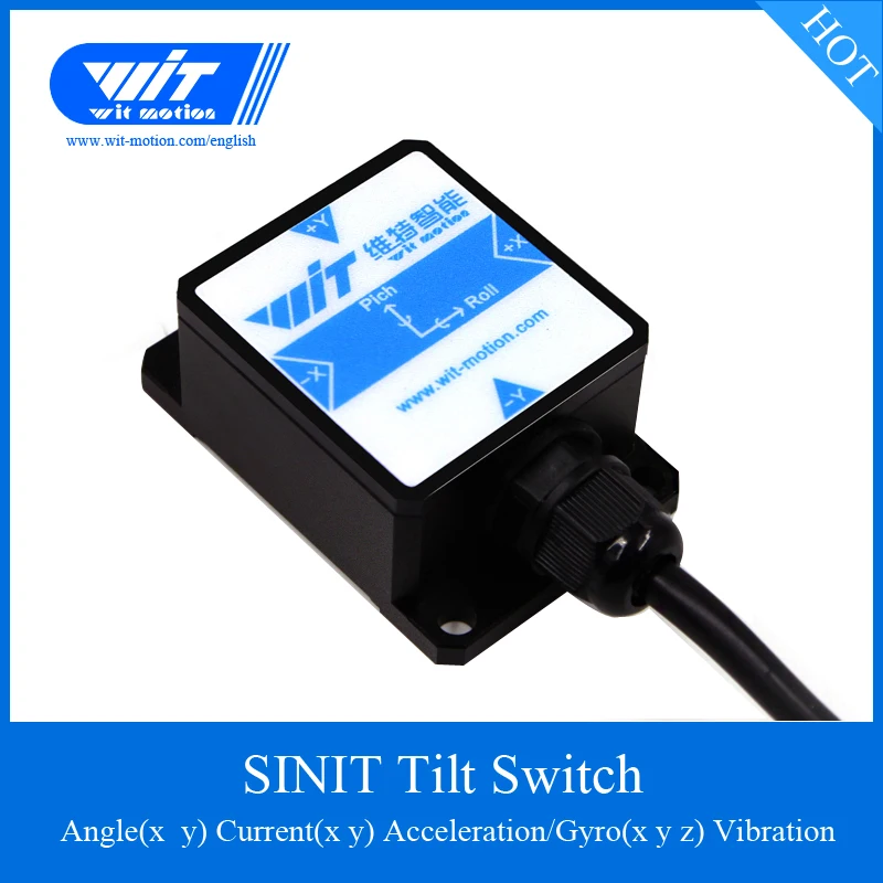 WitMotion SINIT Dual-axis High-Precision Tilt Angle Sensor Switch Current Output Inclinometer, IP67 Waterproof Anti-Vibration