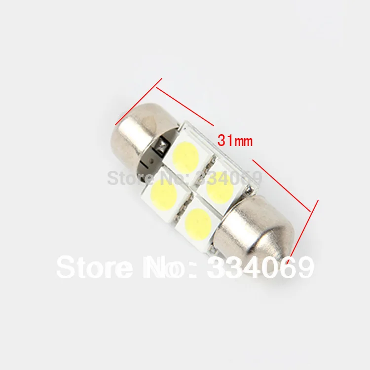 Posbay 50 шт. 31 мм 5050 4SMD белый микро универсальный автомобиль грузовик внедорожник