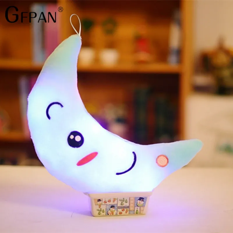 Милая подушка в форме Луны плюшевая игрушка светящаяся игрушки со