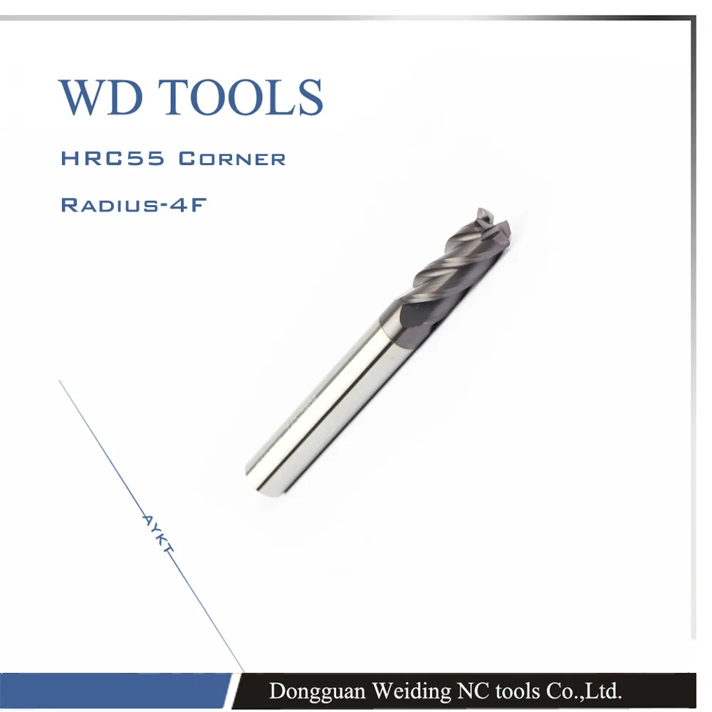 Точильный инструмент твердосплавный режущий с 4 канавками 12x0 5/1X75L HRC55 12 мм радиус