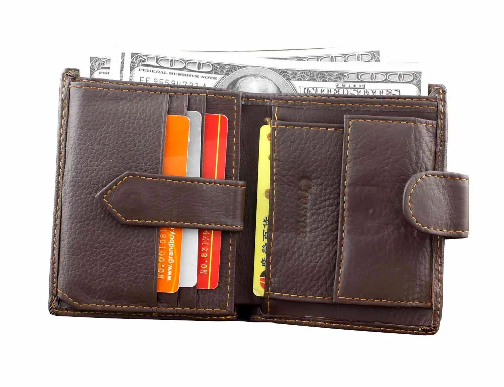 New Men's Genuine Leather Bifold Wallet Vintage Coin Purse Short Card Holder | Багаж и сумки