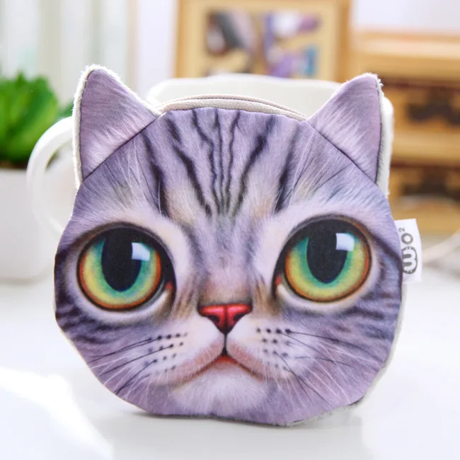 1FF Плюшевые кошельки с кошечкой для детской кошки/собаки с рисунком животных, Детский кошелек, Дамский мини-кошелек porte monnaie homme - Цвет: 1FF