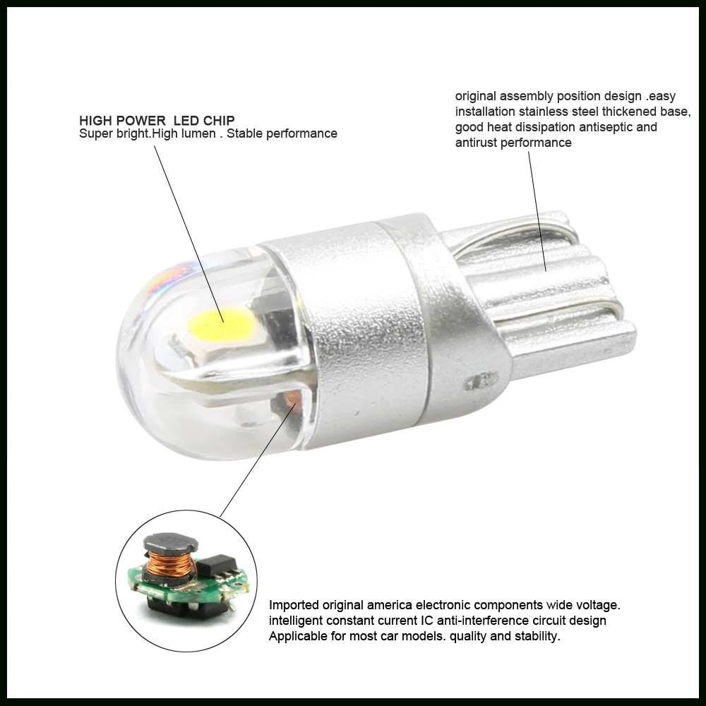 T10 W5W светодиодный автомобильный светильник SMD 3030 габаритный фонарь WY5W 192 501 задний
