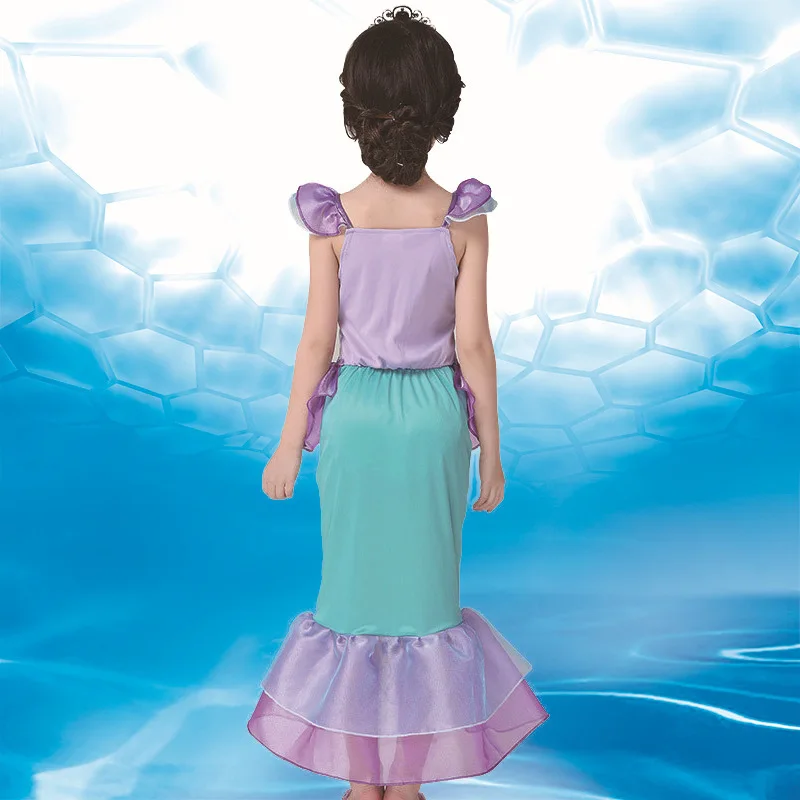 Детский маскарадный костюм Ариэль с хвостом маленькой Русалочки принцессы для