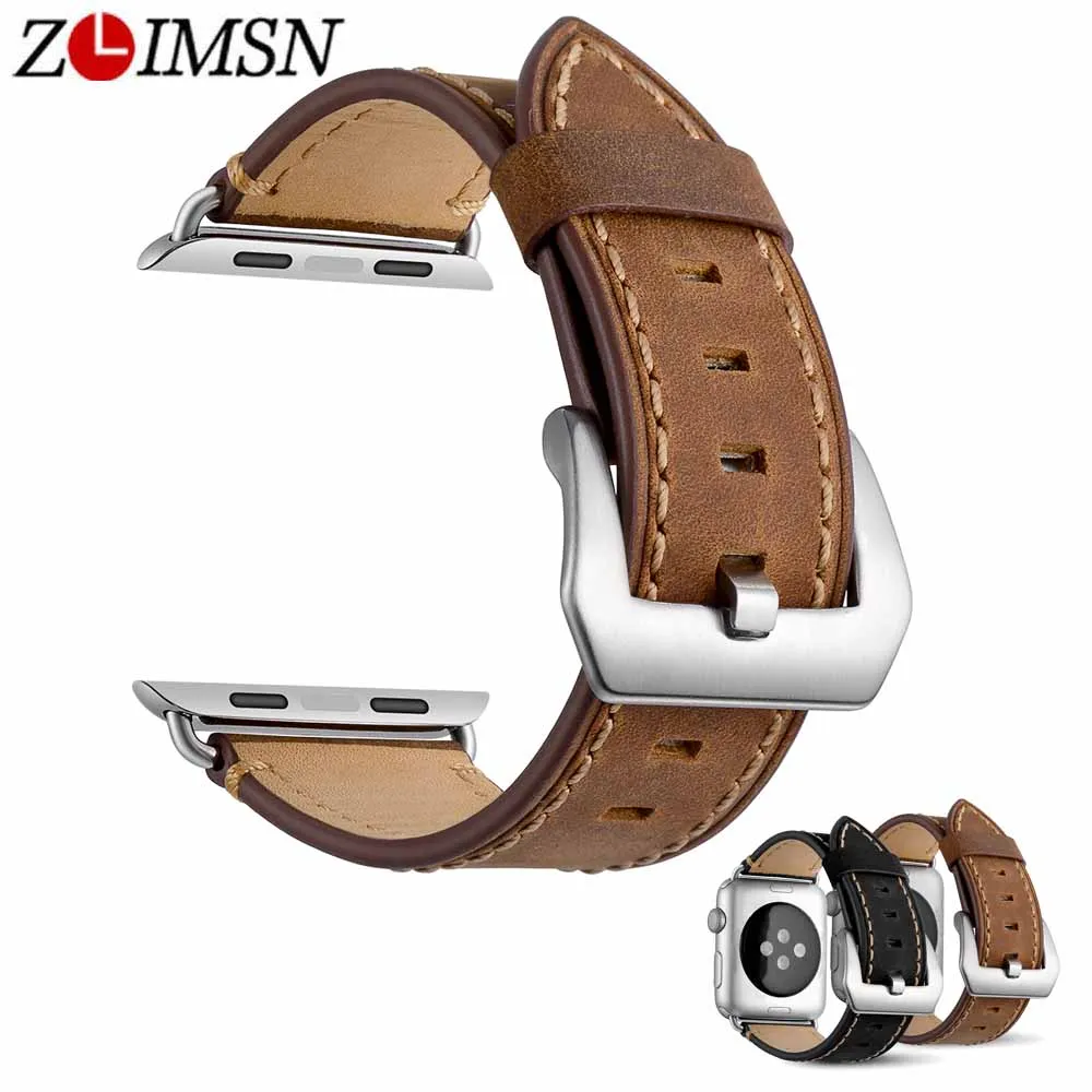 Ремешок для часов ZLIMSN 38 мм и 42 дизайнерский браслет Apple Watch аксессуары