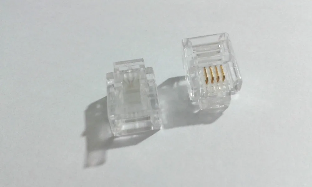 200 шт. RJ11 модульный разъем телефонная линия сетевой кабель 6P4C | Обустройство дома