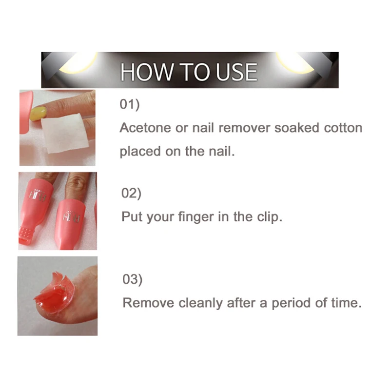 [Носообразный гвоздь] 5 шт. средство для удаления носочек ногтей Smart Soak Off Clip Soaker