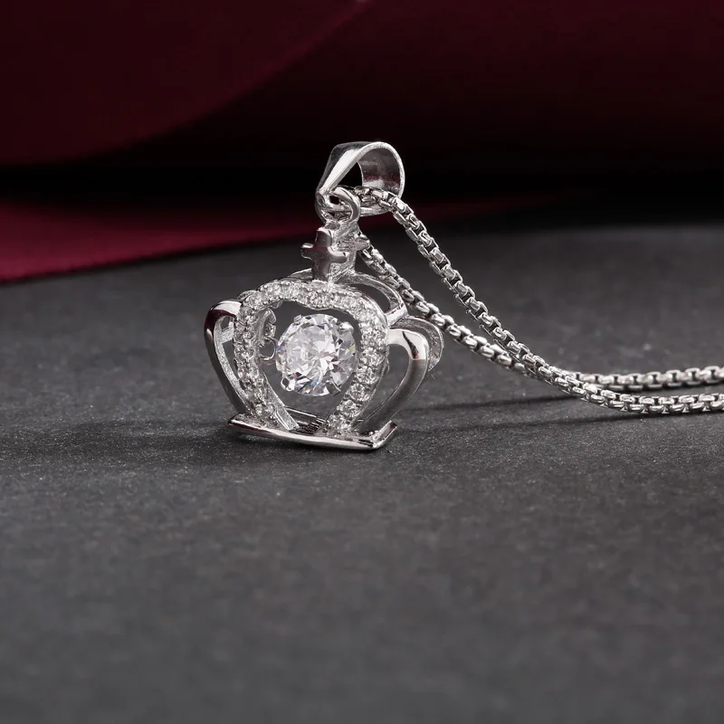 Женское ожерелье с кулоном в виде короны из серебра 925 пробы|necklace designer|necklaces for