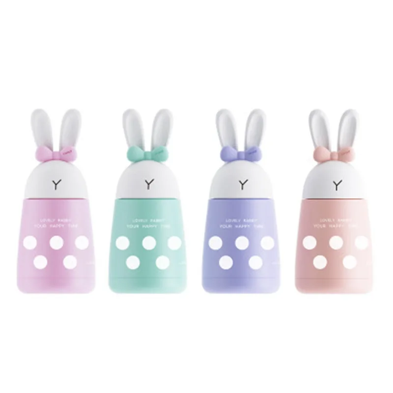 

300ml Cute Rabbit Thermos baby Cup Vacuum Flask Water Milk Bottle Girls Insulated Drinking Stainless Steel Thermal Cup Leak-poof
