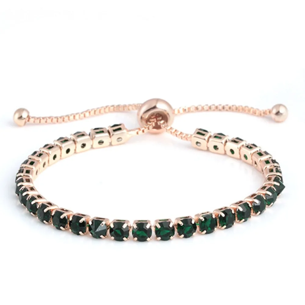 

Simple Style Alloy Full Rhinestone Bracelet Adjustable Crystal Chain Bracelet For Women Fashion Jewelry Best Gifts
