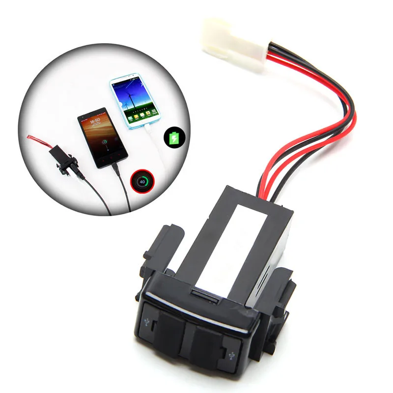Двойной USB 2 порта приборной панели быстрое зарядное устройство 2.1A 5V для NISSAN Teana