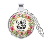 Ожерелье с библейскими стихами, надписью VILLWICE, серебристое ожерелье с подвеской для христианской цитаты, ювелирные изделия, подарки для вечеринок NL0806