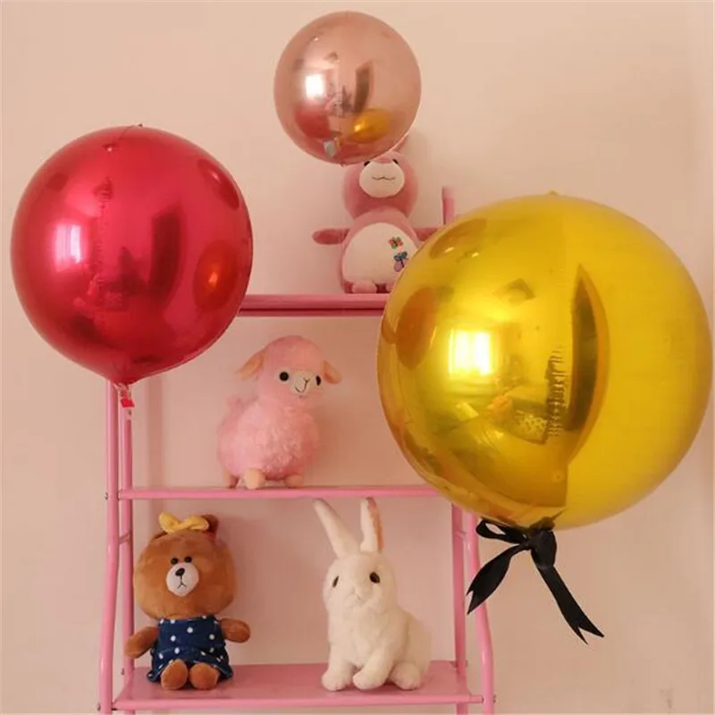 1pcs Gold Balloons 22inch 4D Round Aluminum Foil Balloon Ballon Helium Wedding Marriage Happy Birthday Party Decor Supplies | Дом и сад