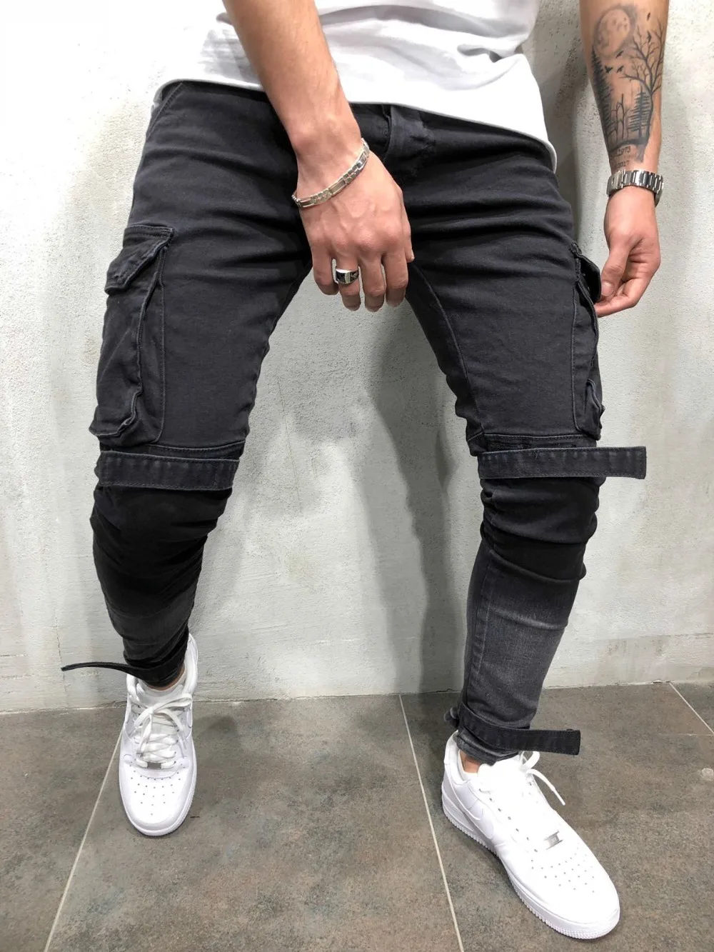 Скинни рваные синие джинсы с эластичной резинкой на Мода уличные Стиль Для