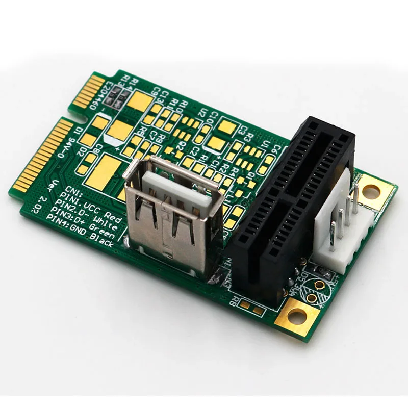 H1111Z Mini PCI E для Express 1X с адаптером USB Riser Card 4Pin вход питания Поддержка передачи