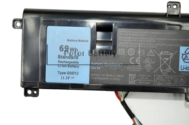 JIGU новая Подлинная 11 1 В 69Wh G05YJ батарея для DELL Alienware 14 A14 M14X R3 R4 0G05YJ Y3PN0 8X70T |