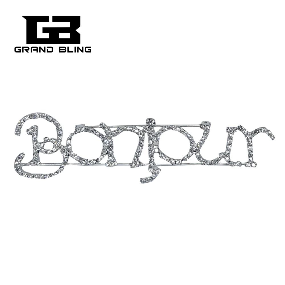 Римская французская тема подарок Хрустальная брошь &quotBonjour&quot приветствие слово