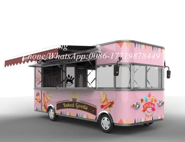 Прицеп розового цвета для продажи еды фургон мороженого фаст фуда 4 2