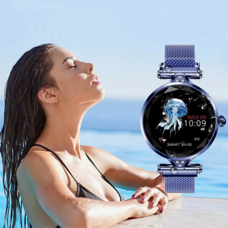 

Women Fashion Smart Watch Heart Rate Health Monitor Sports Watch Multi-language Function Smart Band Bracelet for iPhone Huawei