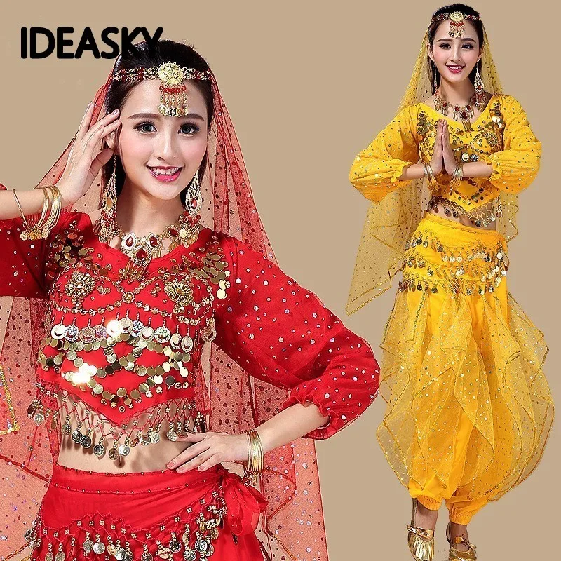 Женский костюм для танца живота профессиональный Болливуда топ и штаны