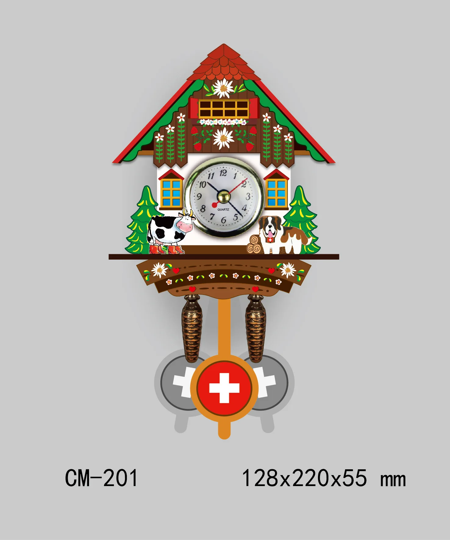 201 Cuckoo Wall Clock Originality Wood Quality European Style A Living Room Complex Ancient Wall Clock Diy Clock - Цвет: 201