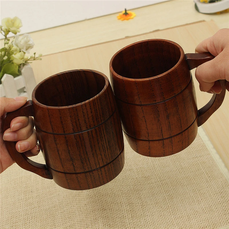 Большой eco friendly 400ml классический деревянный пивной Чай Кофе кружка бутылка для