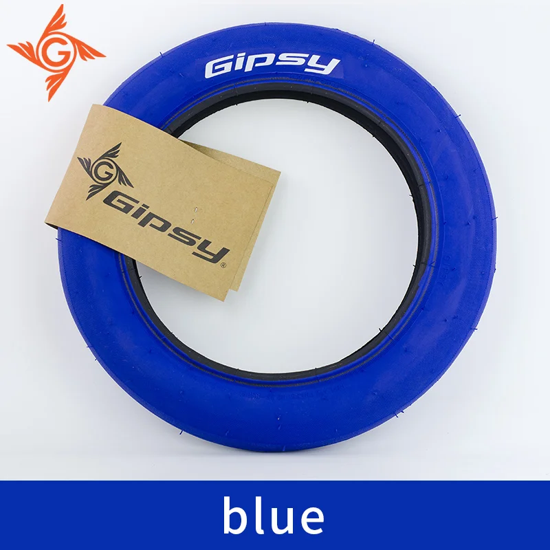 Blue Велосипедные шины GIPSY, гладкая шина, новинка, велосипедные запчасти, велосипедные шины 240 г, 10 цветов, для детских велосипедов - Цвет: Blue