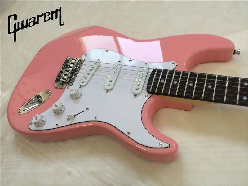 Электрическая гитара/Gwarem новая гитара/розовый цвет/гитара в Китае|st guitar|electric