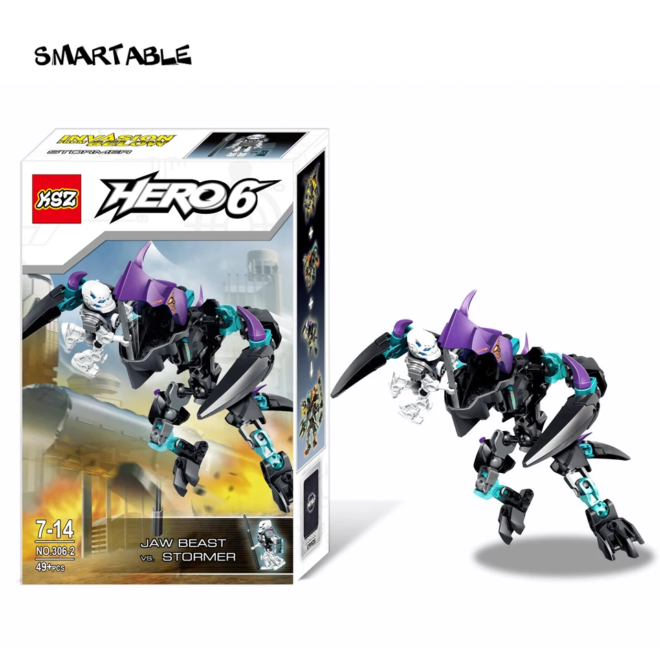 

Smartable Hero Factory 2018 New Arrive JAW BEAST VS. STORMER Building Block Set Toys For Children Christmas Gift Educational