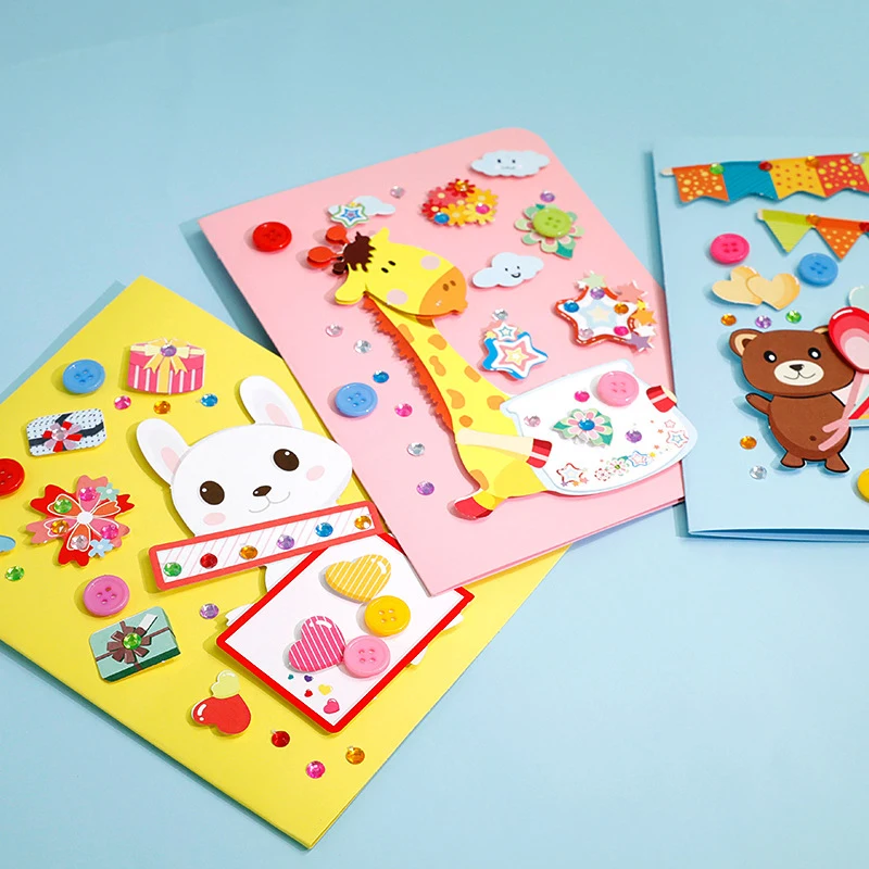 3 шт./лот сделай сам бумажные поздравительные открытки ручной работы с