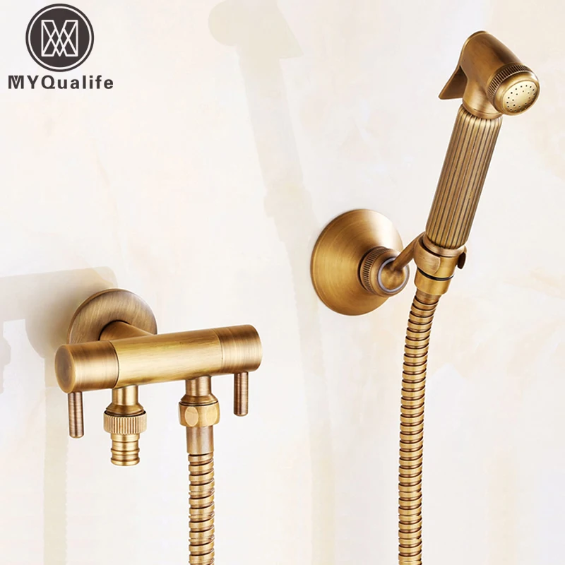 Античный латунный настенный Биде опрыскиватель головы туалетное биде ручной