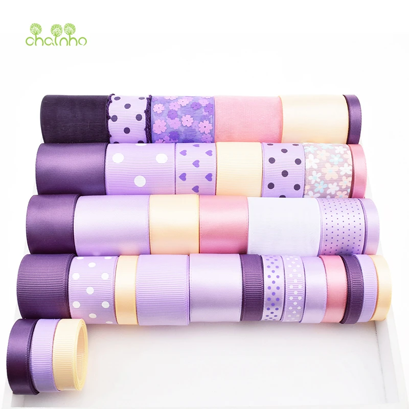 Набор фиолетовых лент высокого качества 36 дизайнов для творчества подарочная