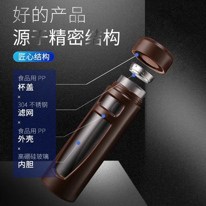 Пластиковая стеклянная чашка с Чайный фильтр для чашки чая портативные мужские и