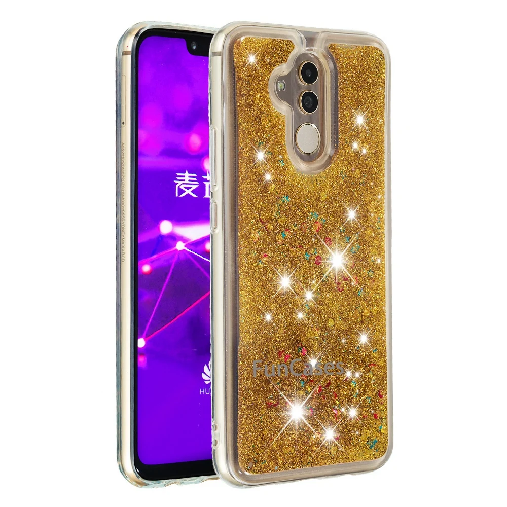Для huawei Коврики 20 Lite плавающие блестки жидкости мягкий чехол Фламинго