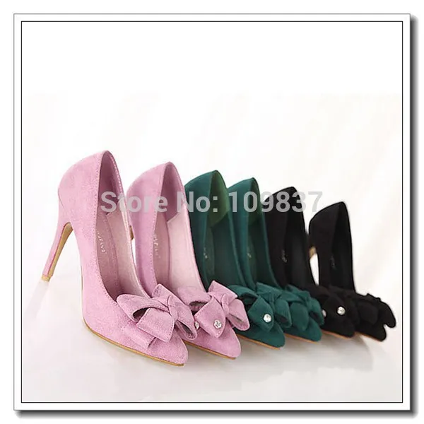 2014 New Popular Design Pointed Toe Sweet Bowtie Women Sexy High Heel Pumps MY5083 | Обувь