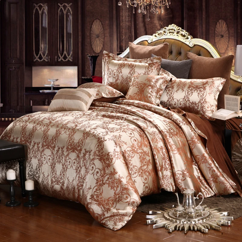 Роскошные комплекты постельного белья жаккард queen/King size Пододеяльник Набор
