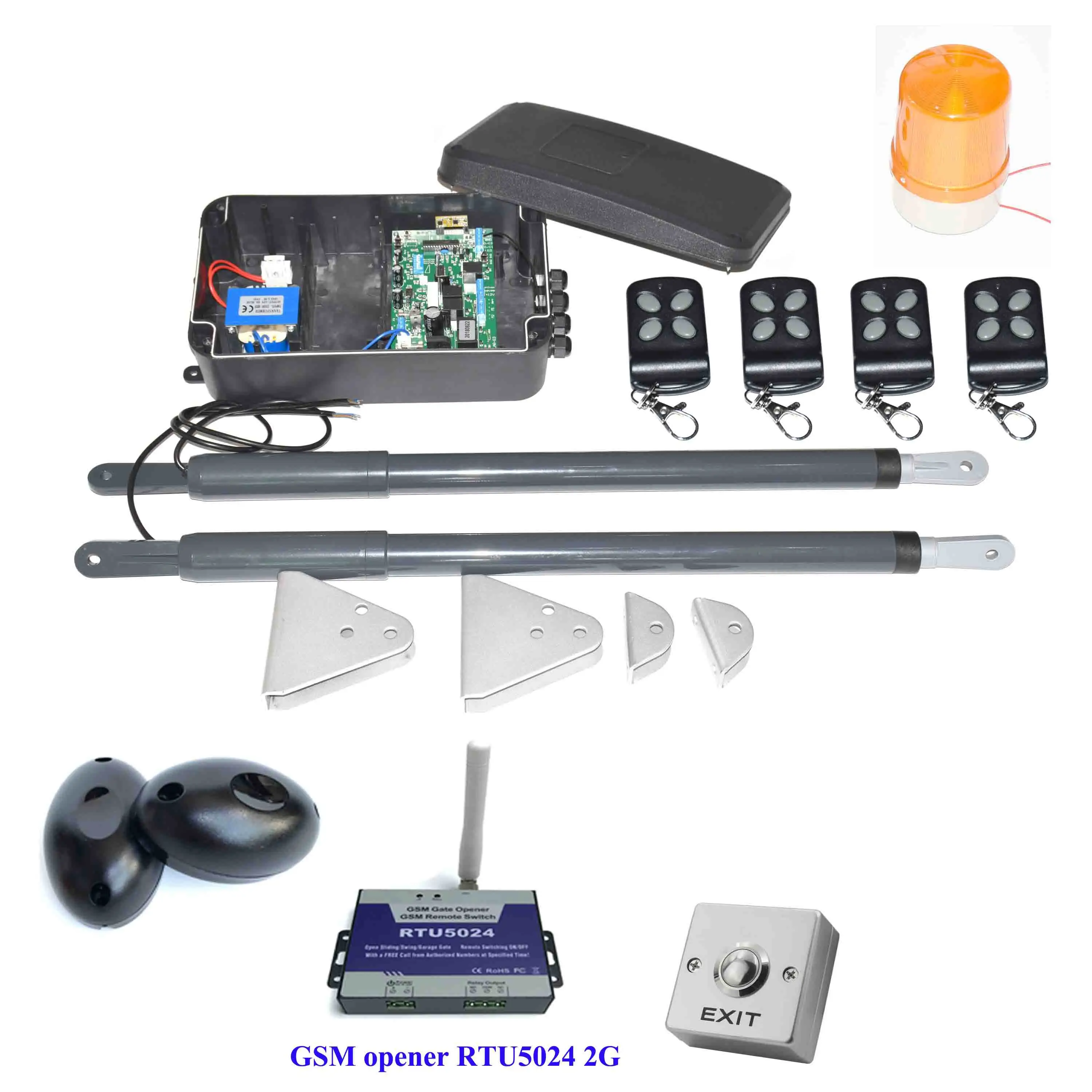 Kit 8 200 кг Водонепроницаемая Автоматическая распашная дверь, оператор привода для открывания ворот, набор для водителя с металлическим контроллером доступа, GSM открывалка на выбор - Цвет: Kit 8