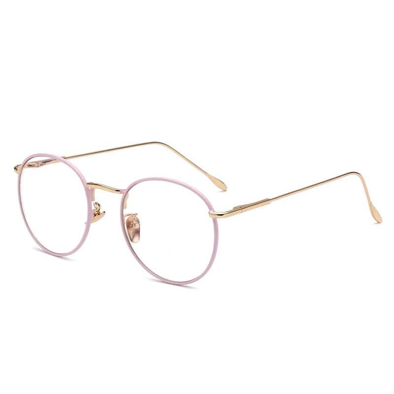 QIANJING корейский оправа для очков в ретростиле полный обод Золотой Оправа