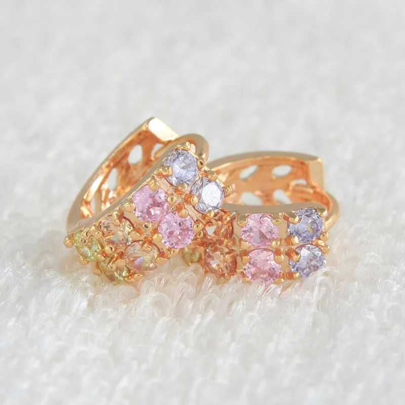 6 пар оптовая продажа золотые серьги кольца с кристаллами для женщин женские